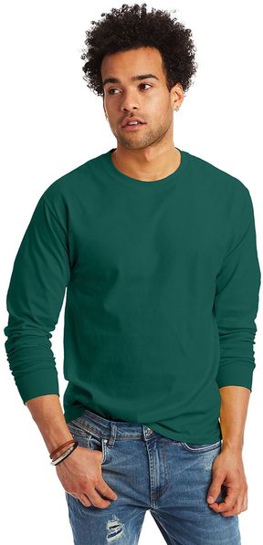 Hanes Authentic Tagless Adult Unisex 100% Cotton Long Sleeve T-Shirt